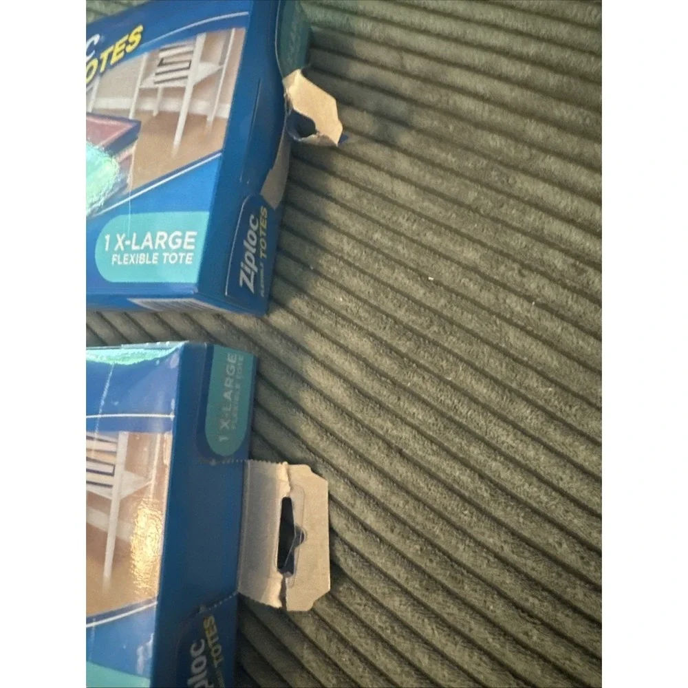 2 Ziploc XL X-Large Flexible Storage Tote 10 Gallon Clear Plastic  New